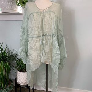NEW never fully dressed sheer green high low tiered dress